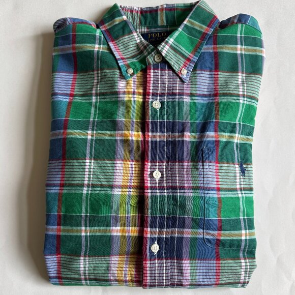 Polo Ralph Lauren Classic Fit Plaid Long Sleeve Button Down Oxford Green XL